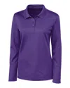 Clique Spin Eco Performance Pique Long Sleeve Womens Polo In Purple