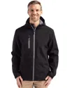 Clique Telemark Eco Stretch Softshell Full Zip Mens Hooded Jacket In Black