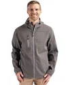 Clique Telemark Eco Stretch Softshell Full Zip Mens Hooded Jacket In Brown