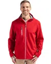 Clique Telemark Eco Stretch Softshell Full Zip Mens Hooded Jacket In Red
