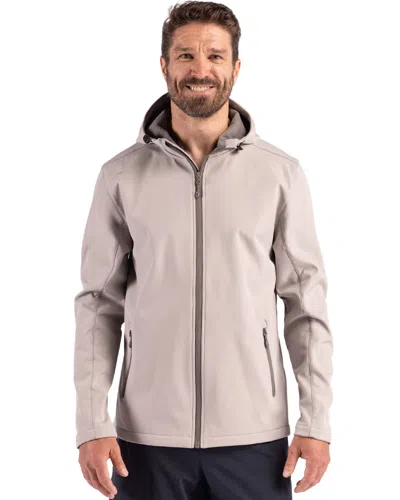 Clique Tempo Recycled Stretch Softshell Mens Hooded Jacket In Gray