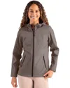 Clique Tempo Recycled Stretch Softshell Womens Hooded Jacket In Brown