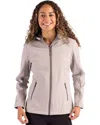 Clique Tempo Recycled Stretch Softshell Womens Hooded Jacket In Gray
