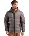 Clique Mens Water Resistant Lightweight Puffer Jacket In Gray