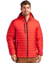 Clique Mens Water Resistant Lightweight Puffer Jacket In Red