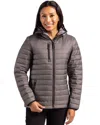 Clique Valhalla Full Zip Womens Puffer Jacket In Gray