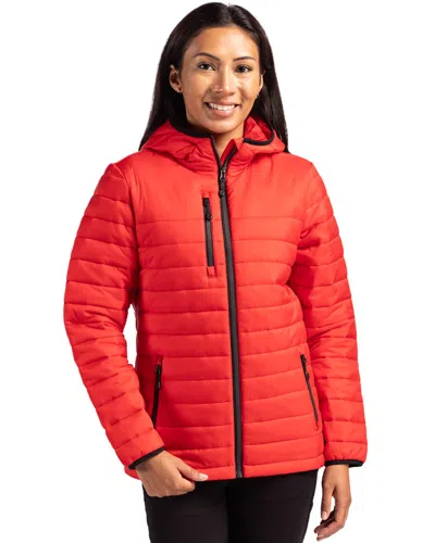Clique Valhalla Full Zip Womens Puffer Jacket In Red