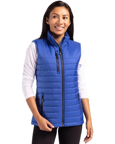 Clique Valhalla Full Zip Womens Puffer Vest In Blue