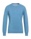 Cliverjeans Man Sweater Azure Size Xxl Merino Wool In Blue