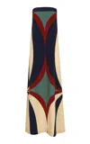 Clo Adele Strapless Silk Maxi Dress In Print