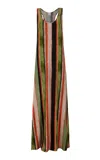 Clo Ava Scarf-detailed Silk Maxi Dress In Print