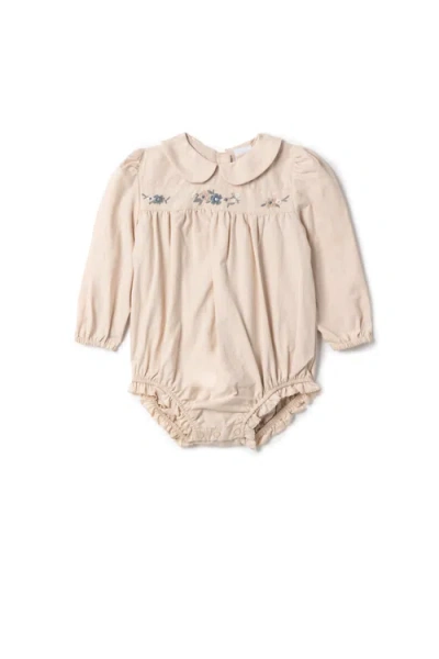 Clo Babies' Clô Floral Long Sleeves Embroidered Bubble In Neutral