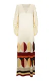 Clo Gaella Silk-blend Maxi Dress In Print