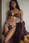 Clo Intimo Adjustable Lace Thong In Black