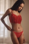 Clo Intimo Plumetis Mesh Thong In Red