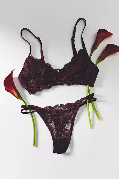 Clo Intimo Scalloped Lace Adjustable Thong In Purple