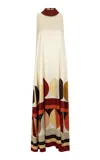 Clo Kom Silk-blend Turtleneck Maxi Dress In Print