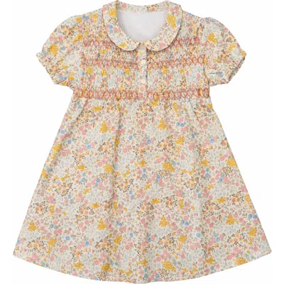 Clo Kids' Clô Multi Flower Print Girls Dress With Front Smocking