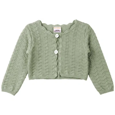 Clo Babies' Clô Organic Cotton Knit Cardigan In Green