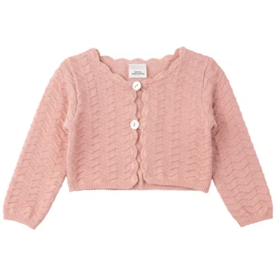 Clo Babies' Clô Organic Cotton Knit Cardigan In Pink