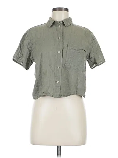 Pre-owned Clockhouse Short Sleeve Button Down Shirt In Green