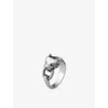 Clocks And Colours And Colours Mens Blind Tiger Sterling-silver And Topaz Ring In Silver