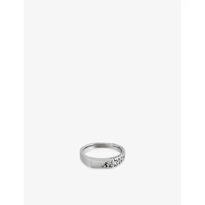 Clocks And Colours And Colours Mens Scorched Earth Stainless Steel Ring Silver