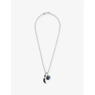 Clocks And Colours And Colours Mens Silver Black Blue Midnight Sun X Jj Julius Son Sterling-silver, Buffalo Horn And Pi