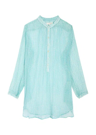 Cloe Cassandro Andrea Printed Silk-georgette Shirt In Aqua