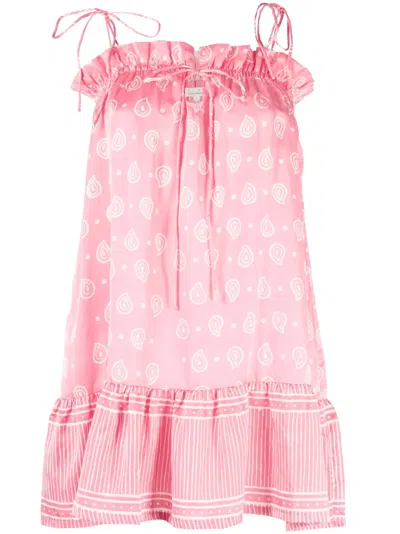 Cloe Cassandro Daisy Graphic-print Minidress In Rosa