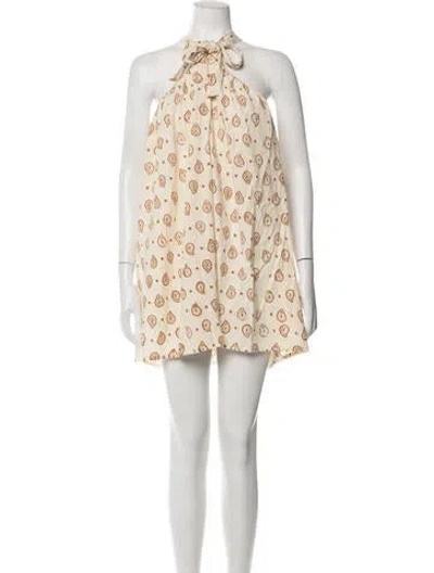Pre-owned Cloe Cassandro Linen Dress W/ Tags In Neutrals