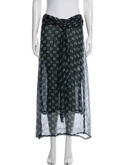 Pre-owned Cloe Cassandro Silk Long Skirt W/ Tags In Blue