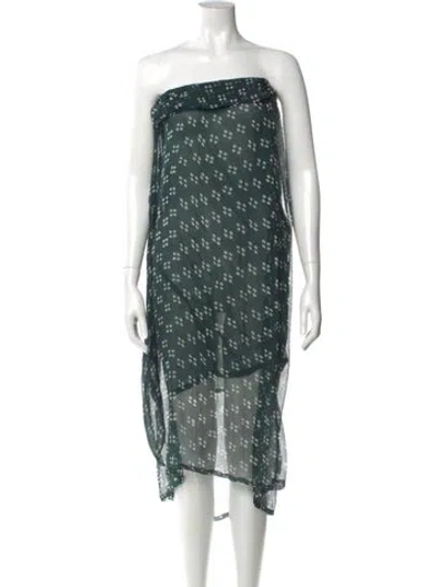 Pre-owned Cloe Cassandro Silk Midi Length Dress W/ Tags In Green
