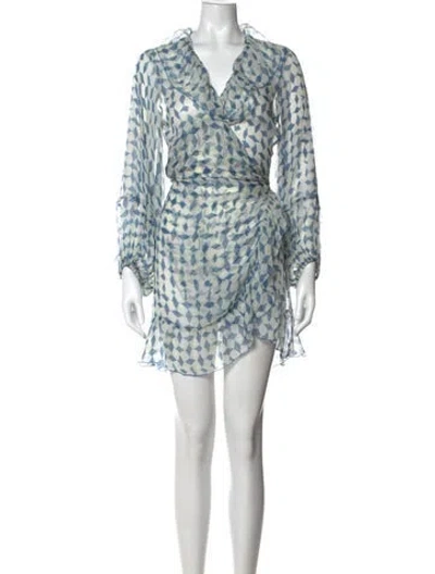 Pre-owned Cloe Cassandro Silk Mini Dress In Blue