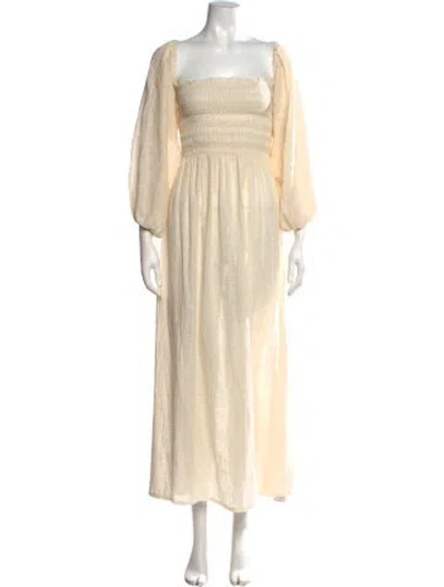 Pre-owned Cloe Cassandro Square Neckline Long Dress In Neutrals