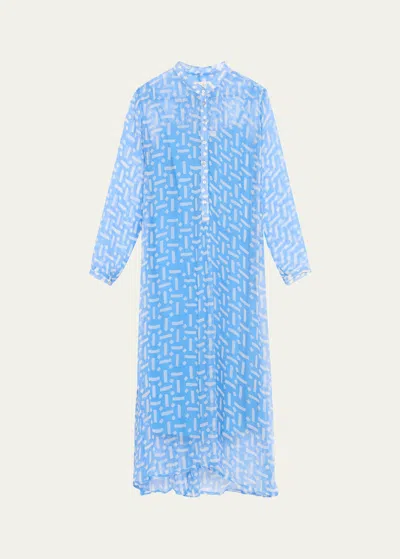 Cloe Cassandro The Andrea Maxi Shirtdress In Blue