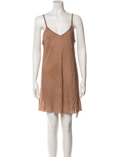 Pre-owned Cloe Cassandro V-neck Mini Dress In Neutral
