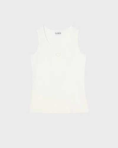 Cloeys Heart-tank-top- Vit In White