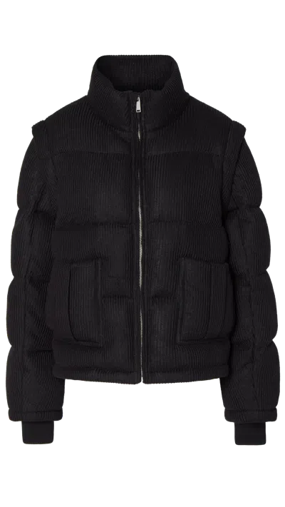 Cloeys Knitted Puffer Jacket Vest Black