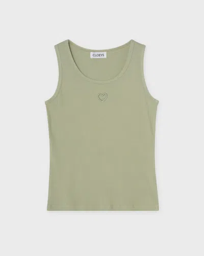 Cloeys Topp Heart Tank In Green