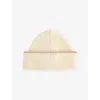 Cloimh Womens Ecru / Sand Chunky Ribbed Wool Beanie