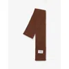 Cloimh Womens Hazelnut Logo-embroidered Soft Wool Scarf In Brown
