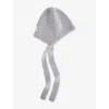 Cloimh Womens Light Grey Tied Soft Wool Hood In Gray