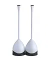 Clorox Toilet Plunger And Bowl Brush Combo Set With Caddy, 6.75" X 7" X 19.5", Pack Of 2 In White And Gray