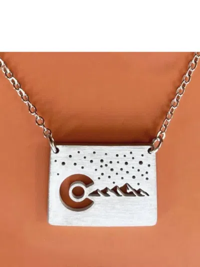 Close 2 Ur Heart Women's Colorado State Map Necklace In Stainless Steel In Silver