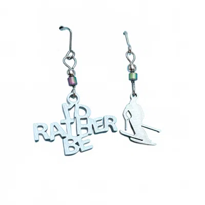 Close 2 Ur Heart Women's I'd Rather Be Skiing Earrings In Silver