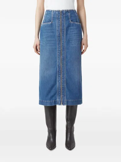 Closed A Better Blue Zip-up Midi Skirt