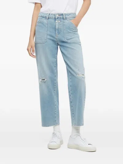 Closed Abe Distressed Jeans In Blue