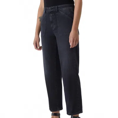 Closed Abe Straight Leg Jean In Dark Grey In Black