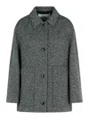 Closed Melange Grey Wool Blend Coat In Gray